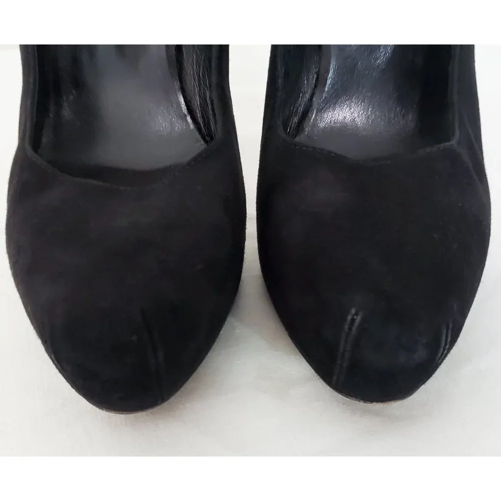 Brain Atwood Womens Black Suede High Heels Pumps Platforms 38/ US 7